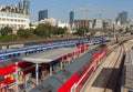 View to the railoroad station. Royalty Free Stock Photo