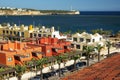 A view to rental houses and the bay at Praia da Rocha, Portimao, Portugal Royalty Free Stock Photo