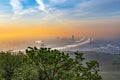 View to river Danube in Vienna, in early morning light Royalty Free Stock Photo