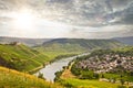 View to river Moselle and Marienburg Castle near village Puenderich - Mosel wine region in Germany Royalty Free Stock Photo