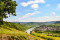 View to river Moselle and Marienburg Castle near village Puenderich - Mosel wine region in Germany Royalty Free Stock Photo