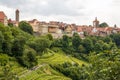 View to the roofs of Rothenburg ob der Tauber