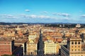 View to rooftops of Rome skyline from the Monument of Vittorio Emanuele at Piazza Venezia in Rome, Italy