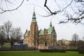 View to Rosenborg Slot Castle and the Kings Garden in Copenhagen, Denmark. February 2020