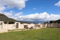 View to the ruined buildings on city agora of ancient lycian town Andriake near Demre in Turkey