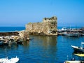 View to ruined Byblos port, Jbail, Lebanon Royalty Free Stock Photo