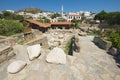 View to the ruins of the Mausoleum of Mausolus, one of the Seven wonders of the ancient world in Bodrum, Turkey.