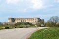 View to the ruins of medieval castle Borgholm on Oland island Sweden