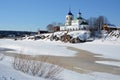 View to Russian Orthodox `St. George` Church in Sloboda village. Royalty Free Stock Photo