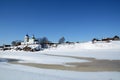 View to Russian Orthodox `St. George` Church in Sloboda village. Royalty Free Stock Photo