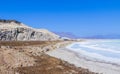 View to the Salty Surface of the Lake Assal, Djibouti Royalty Free Stock Photo