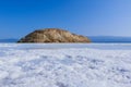 View to the Salty Surface of the Lake Assal, Djibouti Royalty Free Stock Photo