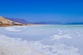 View to the Salty Surface of the Lake Assal, Djibouti Royalty Free Stock Photo