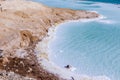 View to the Salty Surface of the Lake Assal, Djibouti Royalty Free Stock Photo