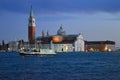 View to San Giorgio Maggiore at dusk Venice Italy Royalty Free Stock Photo