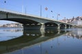 View to Santa Clara bridge at Mondego river in Coimbra city, Portugal Royalty Free Stock Photo