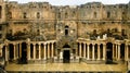 View to scene of Bosra amphitheater, Syria