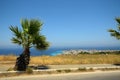 View to the sea and the city center from the hill in Rhodes.