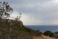 View to the sea, Cyprus, Protaras, May 2018. Beautiful blue sea. Rocks and mountains.