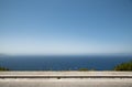 View to the sea from the hill and roadside in Rhodes.