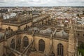 View to Seville cathedral and the city from Giralda