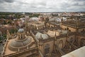 View to Seville cathedral and the city from Giralda, Spain