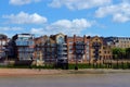 View to the shore development of the Thames in London, UK