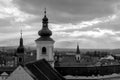 View to the Sibiu church rooftops in the center of the Sibiu, Romania Royalty Free Stock Photo