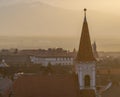 View to the Sibiu church rooftops in the center of the Sibiu, Romania Royalty Free Stock Photo