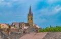 A view to the Sibiu Lutheran Cathedral of Saint Mary in the Transylvania region, Romania Royalty Free Stock Photo