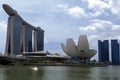 View to Singapore Skyscrapers, ArtScience Museum and Marina Bay