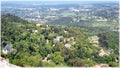 A view to Sintra, Portugal from the walls of Moorish Castle. Royalty Free Stock Photo