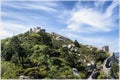 A view to Sintra, Portugal from the walls of Moorish Castle. Royalty Free Stock Photo