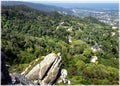 A view to Sintra, Portugal from the walls of Moorish Castle. Royalty Free Stock Photo