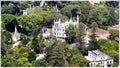 A view to Sintra, Portugal from the walls of Moorish Castle. Royalty Free Stock Photo