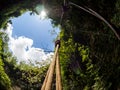 View to the sky at Goa Jomblang Tour near Yogyakarta, Indonesia