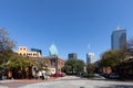 view to skyline of Dallas at the historic Westend district Royalty Free Stock Photo