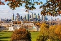 View to the skyline of the financial district Canary Wharf in London Royalty Free Stock Photo