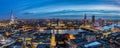 View to the skyline of London by night Royalty Free Stock Photo