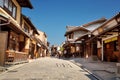 View to small street with Sakura tree in Higashiyama district, Kyoto, Japan Royalty Free Stock Photo