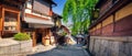 View to small street with Sakura tree in Higashiyama district, Kyoto, Japan Royalty Free Stock Photo