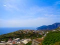 view to a small village in greece in the bay