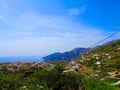 view to a small village in greece in the bay