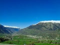 view to a small village in the swiss alps Royalty Free Stock Photo