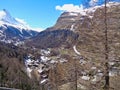 view to a small village in the swiss alps Royalty Free Stock Photo