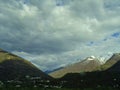 view to snow cap mountiain in the alps