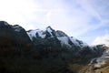 View to snow covered mountains. Grossglockner High Alpine Road, Austria Royalty Free Stock Photo