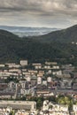 View to the south west across Bergen from FlÃÂ¸yen Mountain Royalty Free Stock Photo