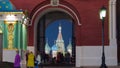 Iberian Gate Resurrection Gate of historic Kitai-gorod Wall in Moscow, Russia timelapse Royalty Free Stock Photo