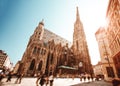 View to St. Stephen`s Cathedral in Vienna, Austria